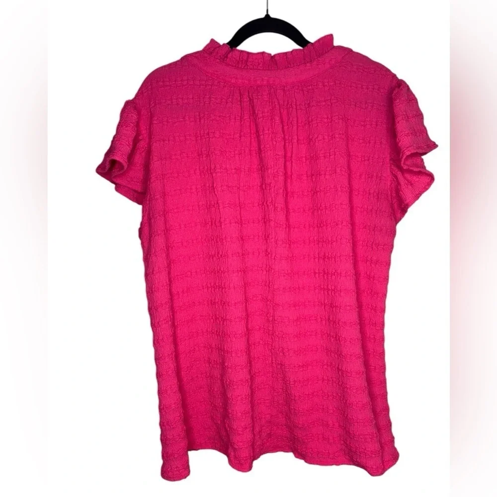 Umgee Barbie Flowy Pink Textured Blouse Size Large - Picture 6 of 9